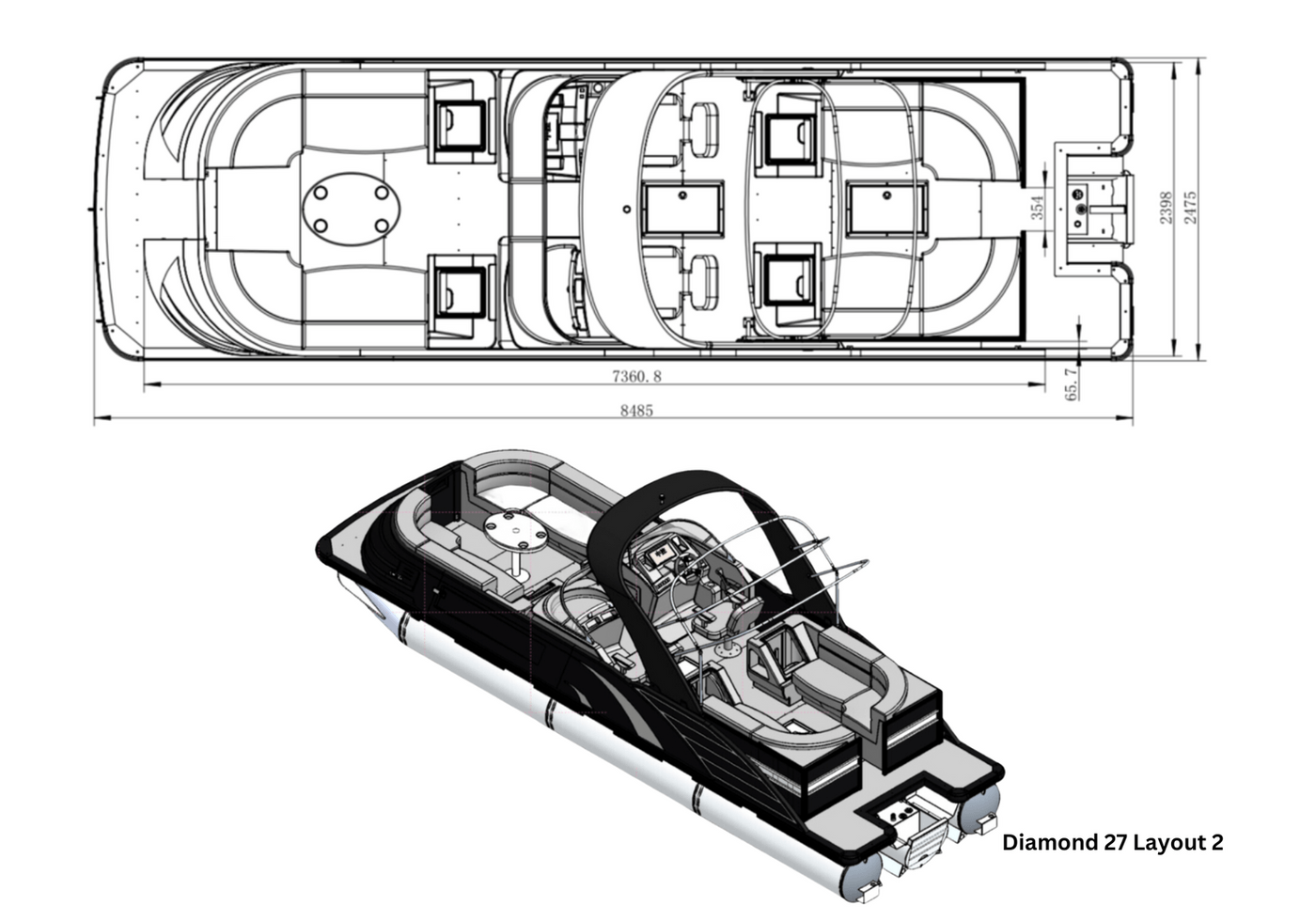 NexGen Diamond Pontoon boat