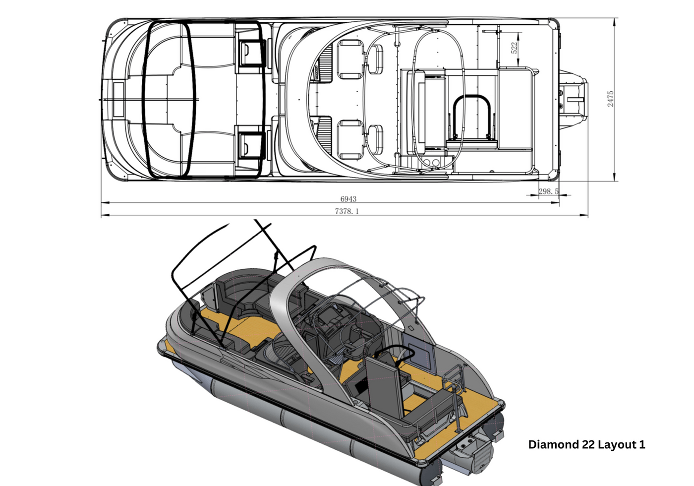 NexGen Diamond Pontoon boat