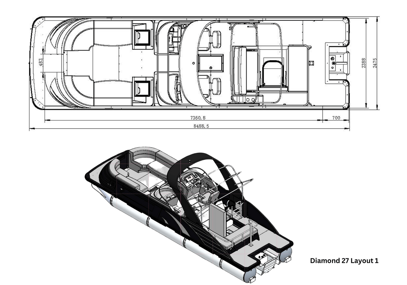 NexGen Diamond Pontoon boat